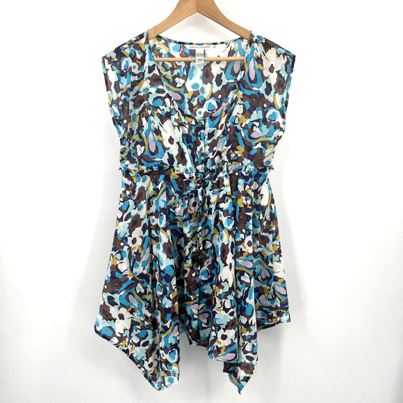 Diane von Furstenberg Marina Dress Size Small Swim Cover Up Tunic Blue White - Picture 2 of 16